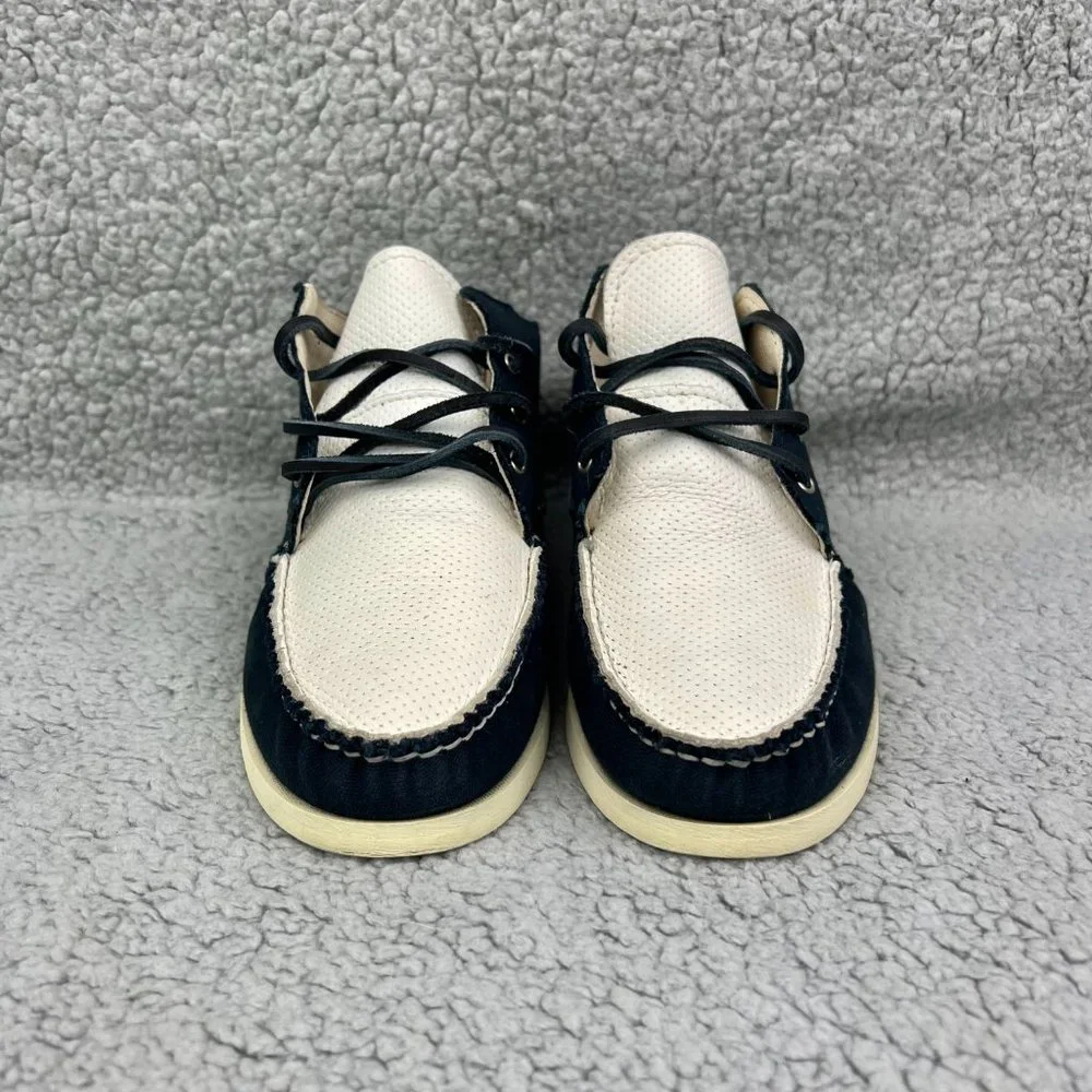 The Generic Man Boat Shoe Men 8 Navy Blue White Casual Dress Shoreman Mid Boot 4